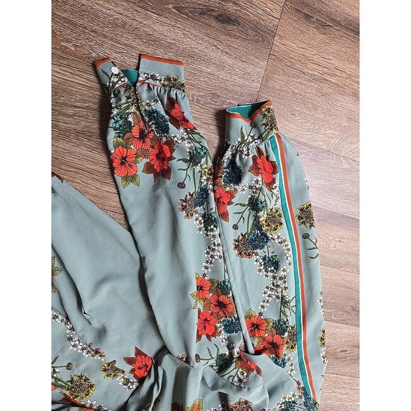 Sandro Paris Women's Maxi Dress Womens 38 US 6 Medium Green Floral - Picture 8 of 13